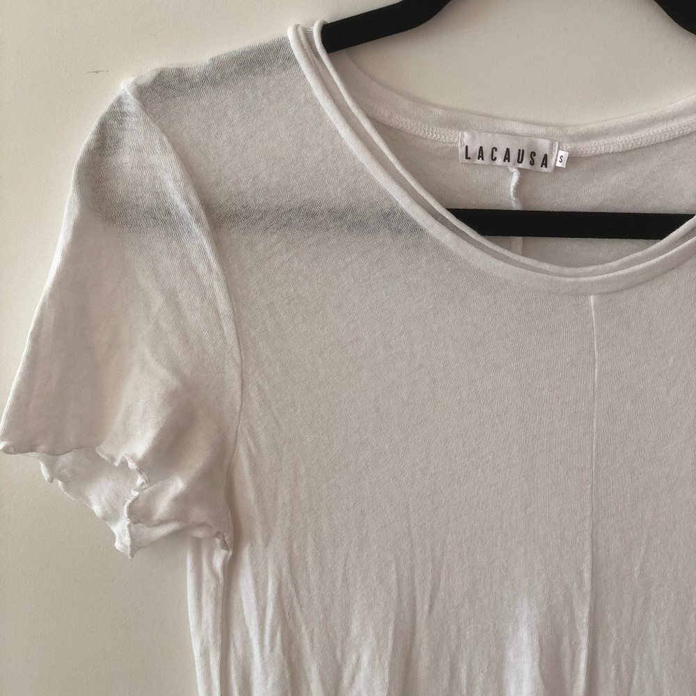 LACAUSA Tee Shirt Dress in White